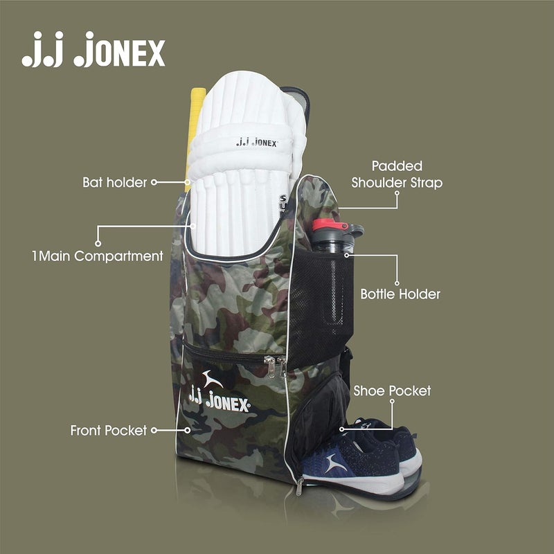 Jonex JJ Ashes Cricket Kit Bag with Shoe Compartment - Large Capacity Duffel - Green - Image 5